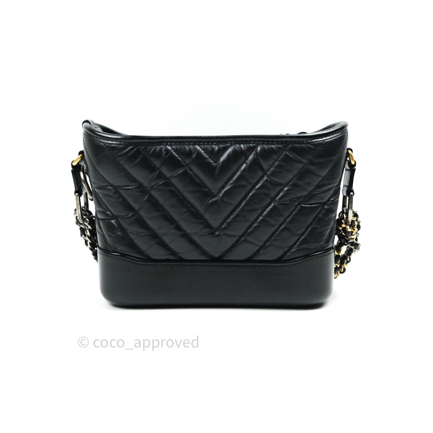 Chanel Small Gabrielle Hobo Bag in Black Calfskin with Chevron Pattern & Mixed Hardware - Luxury Crossbody Purse for Women, Perfect for Date Night & Evening Events