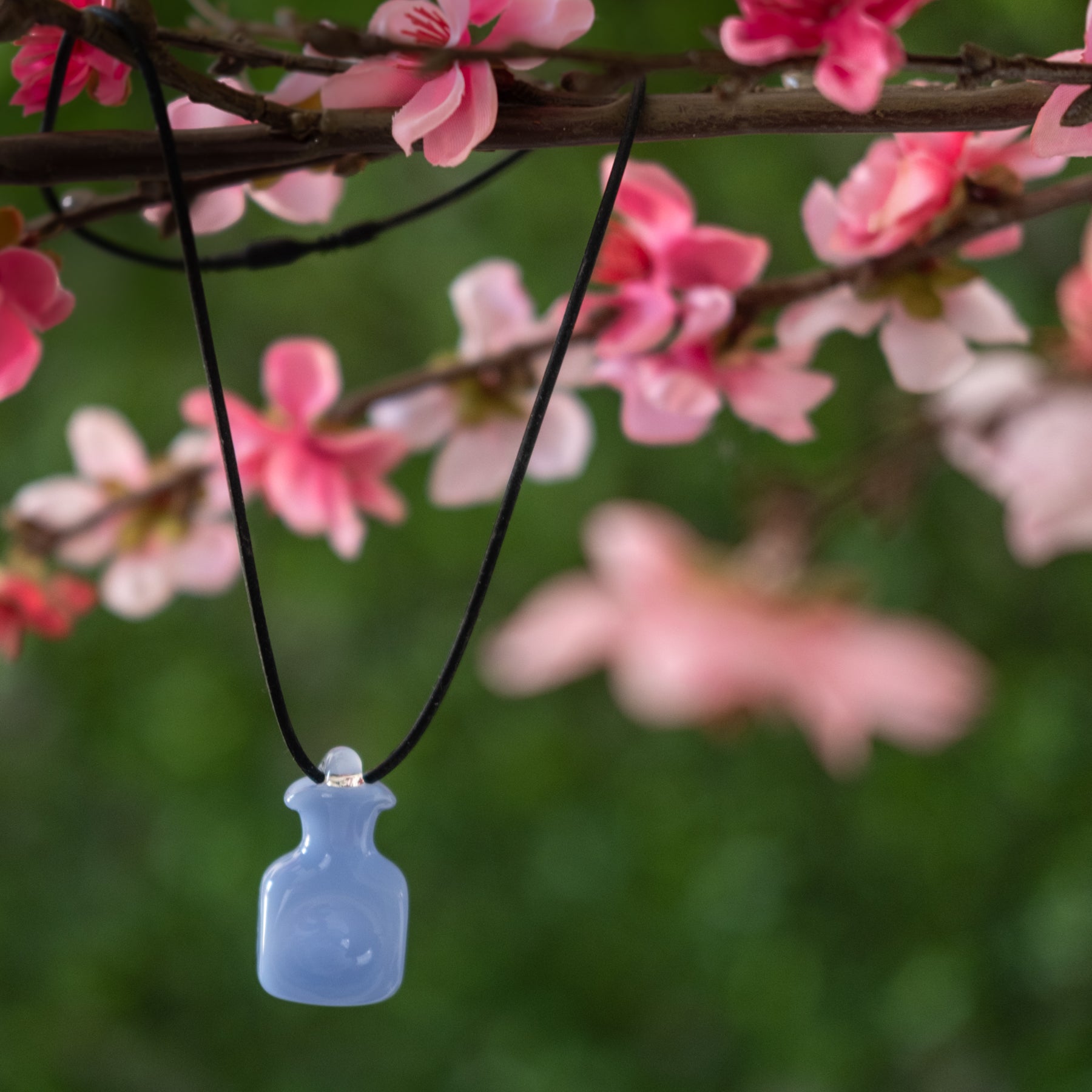 384 Water Bottle Necklace - Opaque Periwinkle Blue | Stylish Hydration Accessory for Hiking, Yoga & Outdoor Activities
