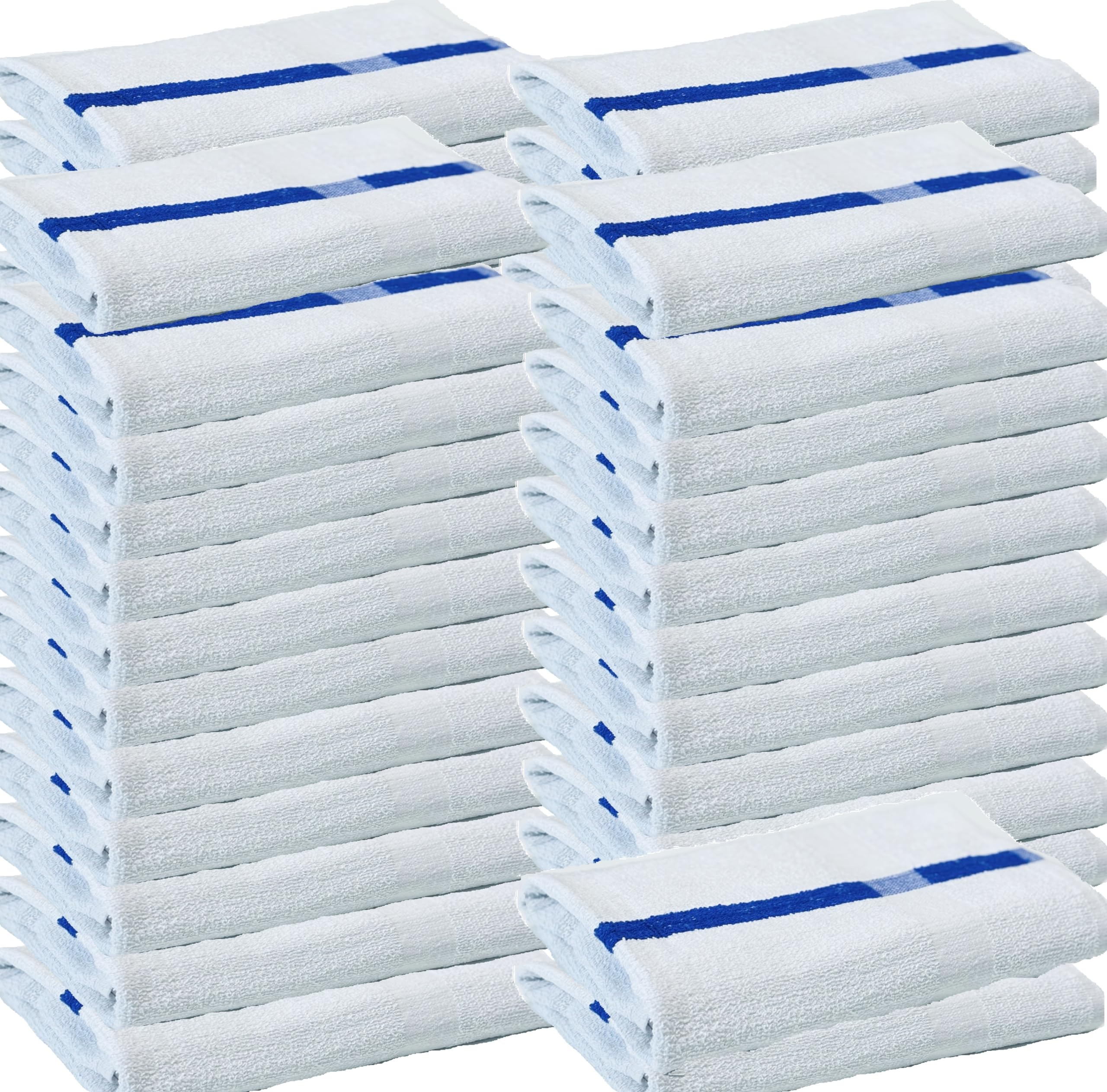 Premium 24x48 Inch Soft Poolside Towels - Extra Large Super Absorbent Bath Towels in White & Blue Stripe | 100% Cotton for Home, Pool, Spa, Gym, Hotel Use | Perfect for Swimming, Beach, Yoga & Relaxation