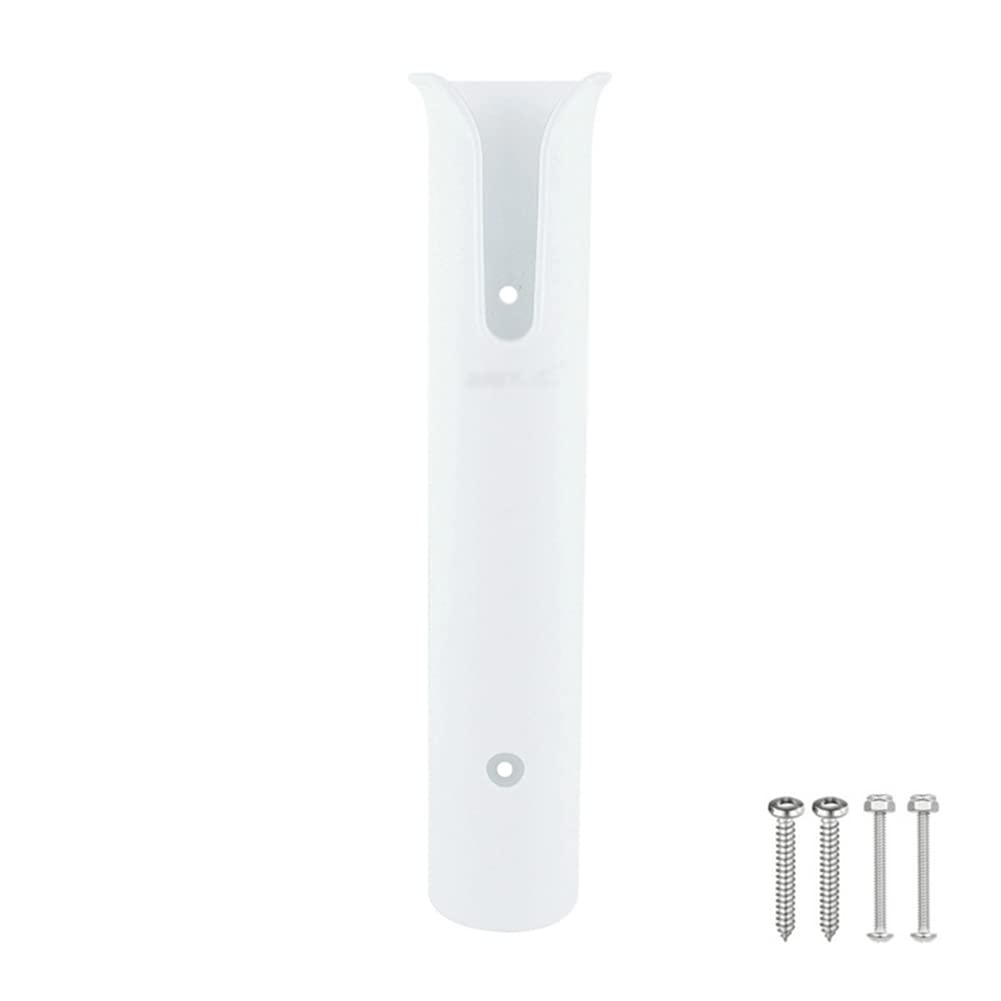 SEADEAR Single Hole Fishing Rod Holder - Vertical Mount Rod Holder Base with Socket for Secure Storage - Perfect for Boats, Kayaks, and Shore Fishing (White)