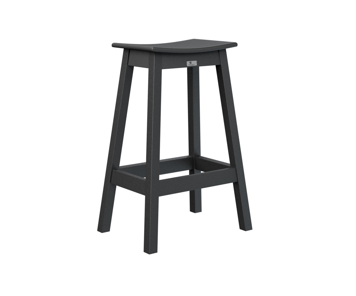 Berlin Gardens Saddle Bar Stool - Adjustable Height Counter Stool with Backrest, Rustic Wood & Metal Design for Kitchen Island, Bar, or Pub - Perfect for Home, Restaurant & Outdoor Use