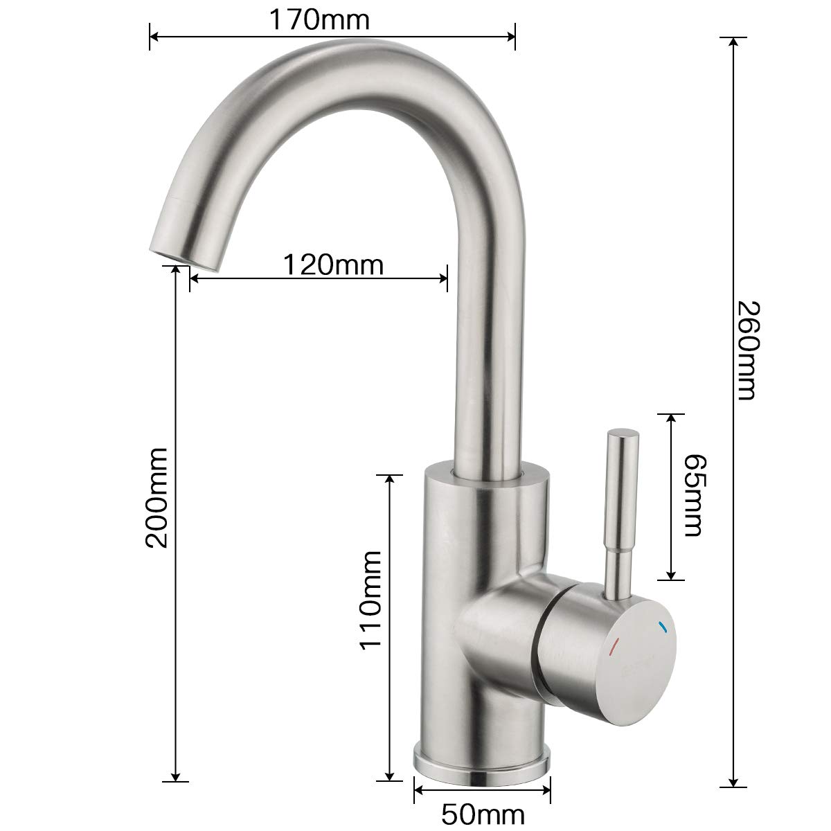 GAPPO Brushed Nickel Bar Sink Faucet - Stainless Steel Farmhouse Lavatory Faucet Mixer for Small Kitchen, Bar, RV & Outdoor Use