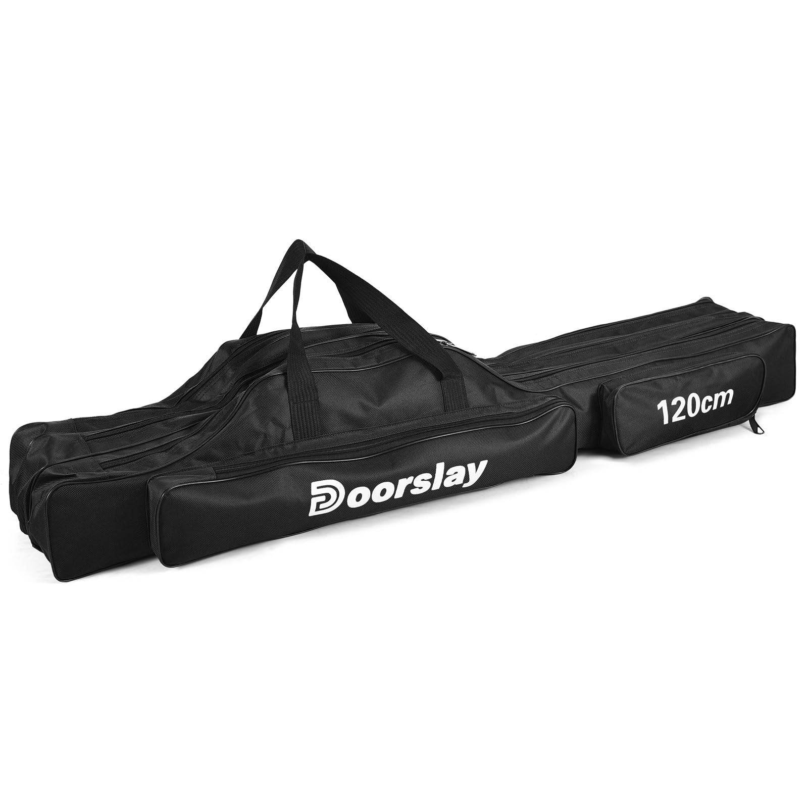 **Doorslay 3-Layer Oxford Waterproof Fishing Rod Case - Portable Folding Fishing Pole Storage Bag for Travel & Outdoor Fishing Gear - Perfect for Camping, Kayaking, and Beach Trips**