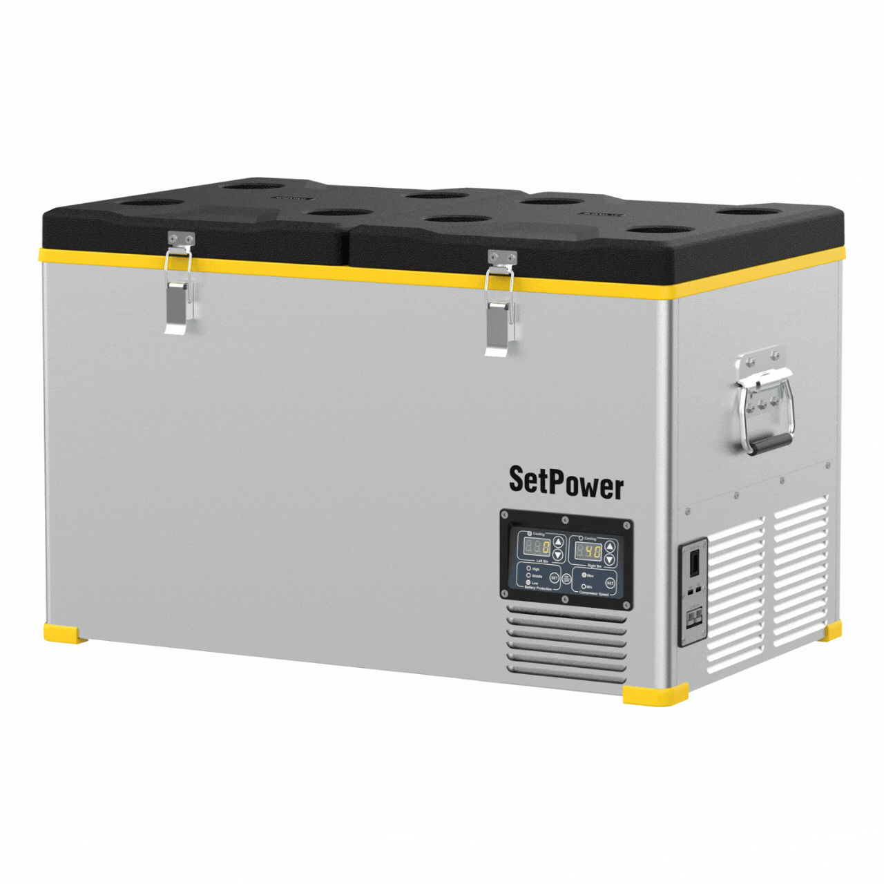 SetPower RV65D 12V Portable Electric Refrigerator - 68.6 Quart (65L) Car Fridge for Truck, RV, Camping & Outdoor Adventures - Keep Food Fresh on Road Trips
