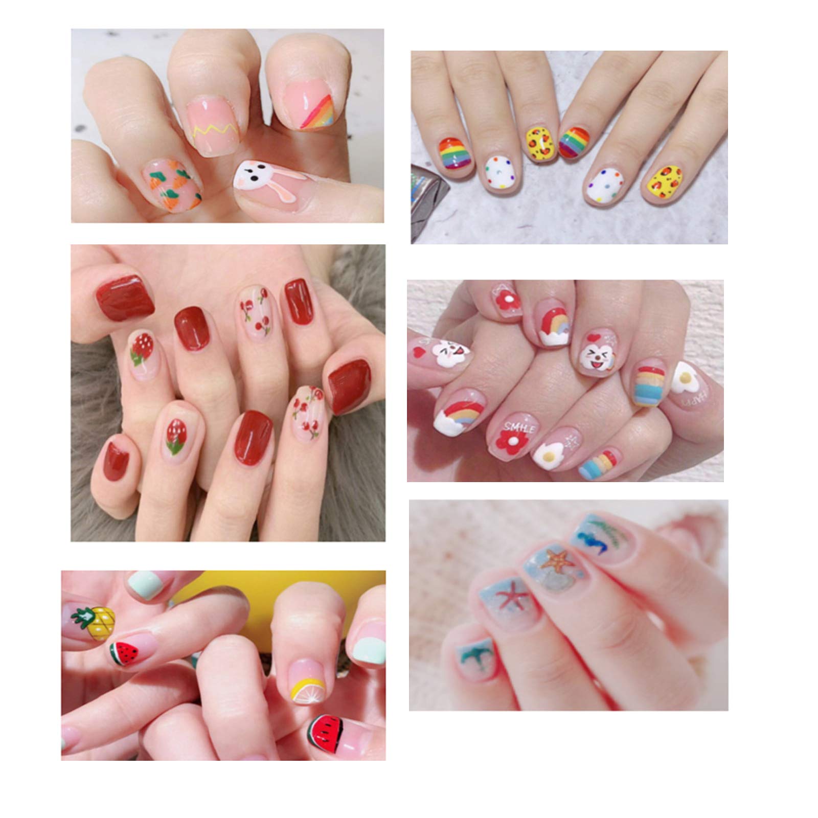 16 Large Sheets Self-Adhesive Nail Stickers for Women & Kids - Floral, Butterfly, Animal & Fruit Designs - Perfect for Nail Art, Parties, Gifts & DIY Manicures at Home or Salon