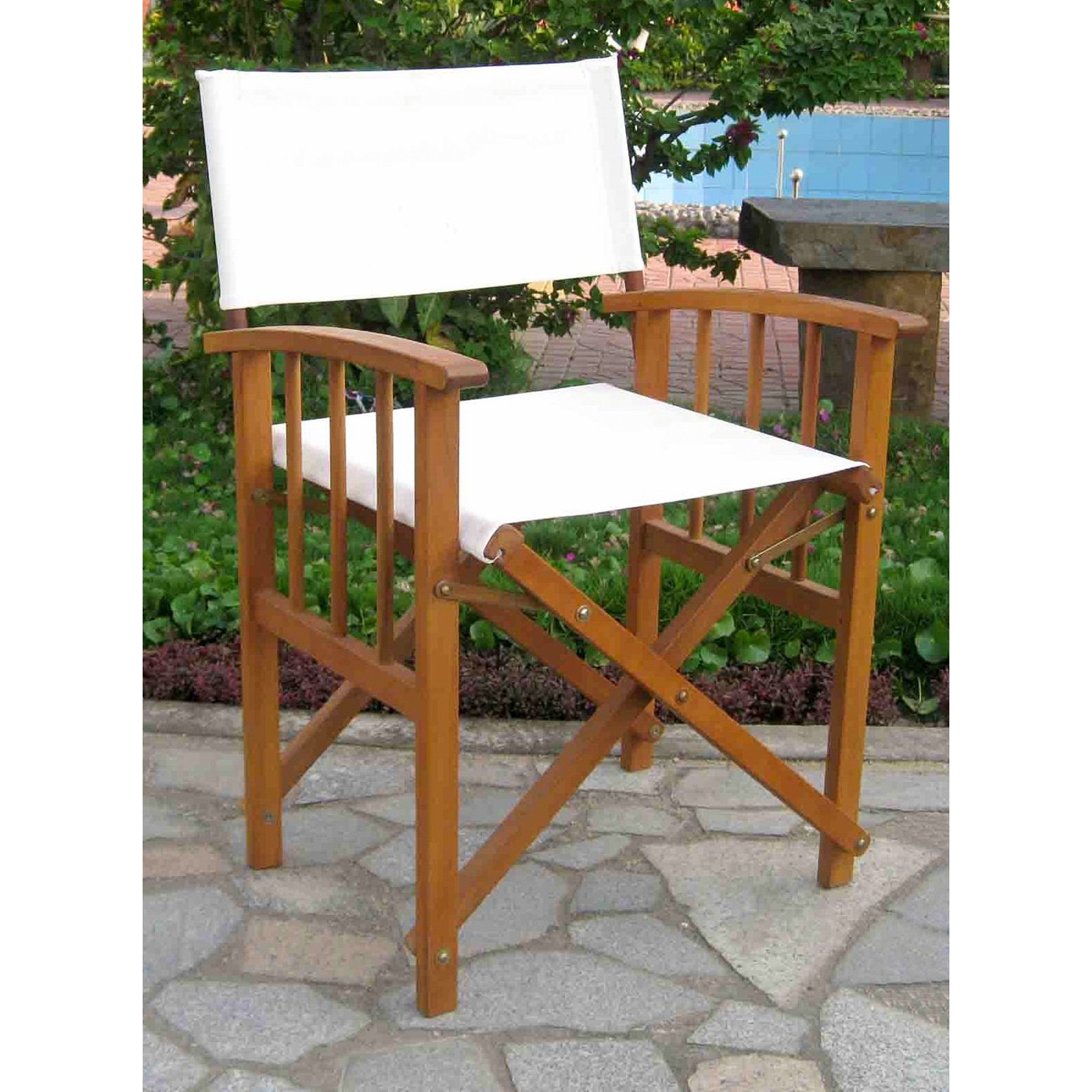 Set of 2 Mission Style Directors Chairs with Arms - International Caravan Furniture for Home Office, Conference Room & Outdoor Events