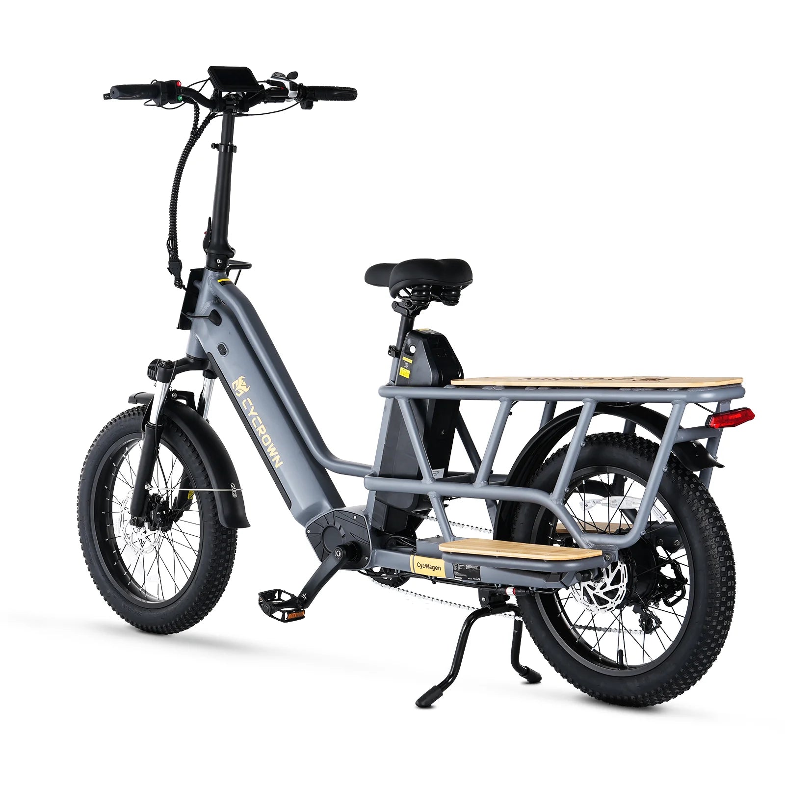 Cycrown CycWagen 48V Cargo Electric Bike with Dual Battery - 28 MPH & 120 Mile Range - Perfect for Urban Commuting, Grocery Shopping & Delivery Services