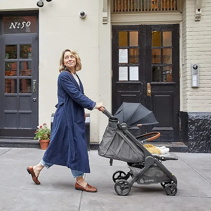 Metro+ Deluxe Compact Baby Stroller - Lightweight Travel Stroller for Toddlers, Easy Fold & Carry, London Grey - Perfect for City Walks, Air Travel & Shopping