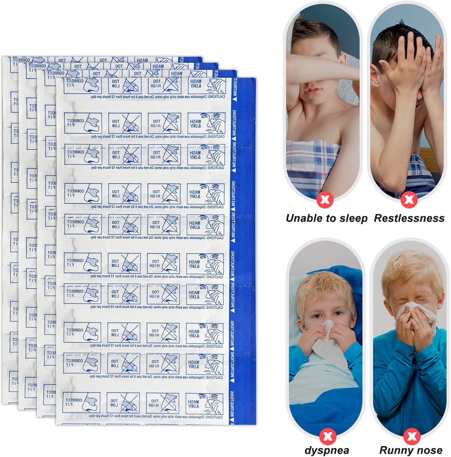 60 Count Nasal Strips for Snoring Relief & Better Sleep | Extra Strength Breathe Right Strips to Reduce Nasal Congestion | Improves Athletic Performance & Nighttime Breathing | Perfect for Sports, Allergies, and Sleep Apnea Relief