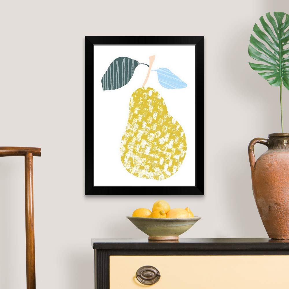 Black Framed Cut Paper Fruit Art Print - Modern Fruit Artwork for Kitchen, Dining Room & Home Decor
