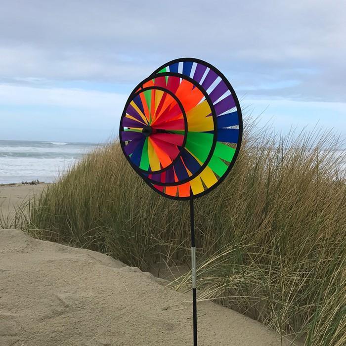 Rainbow Triple Wheel Spinner Toy - Colorful Fidget Spinner for Stress Relief & Focus - Perfect for Kids, Adults, Office & Classroom Use