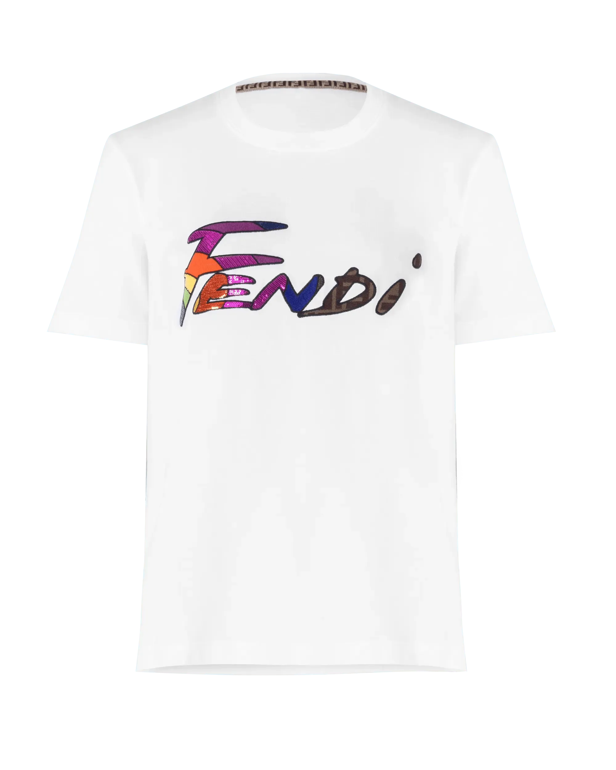 Fendi Brush Logo T-Shirt for Men & Women | Premium Cotton Casual Tee | Streetwear Fashion & Everyday Wear