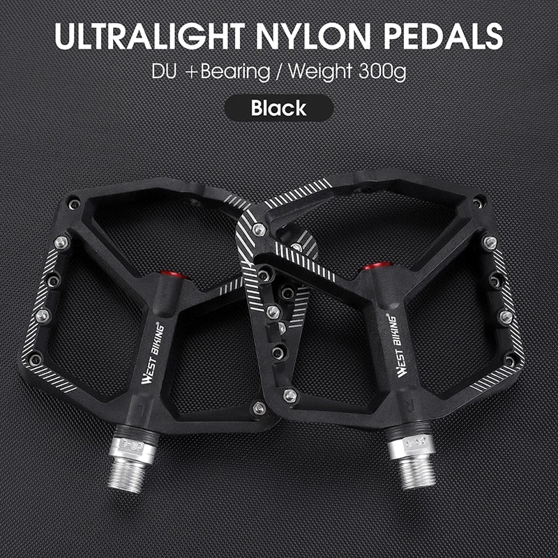 Anti-Slip Ultralight Nylon MTB Mountain Bike Pedals with Sealed Bearings - Durable Bicycle Accessories for Off-Road Cycling & Trail Riding