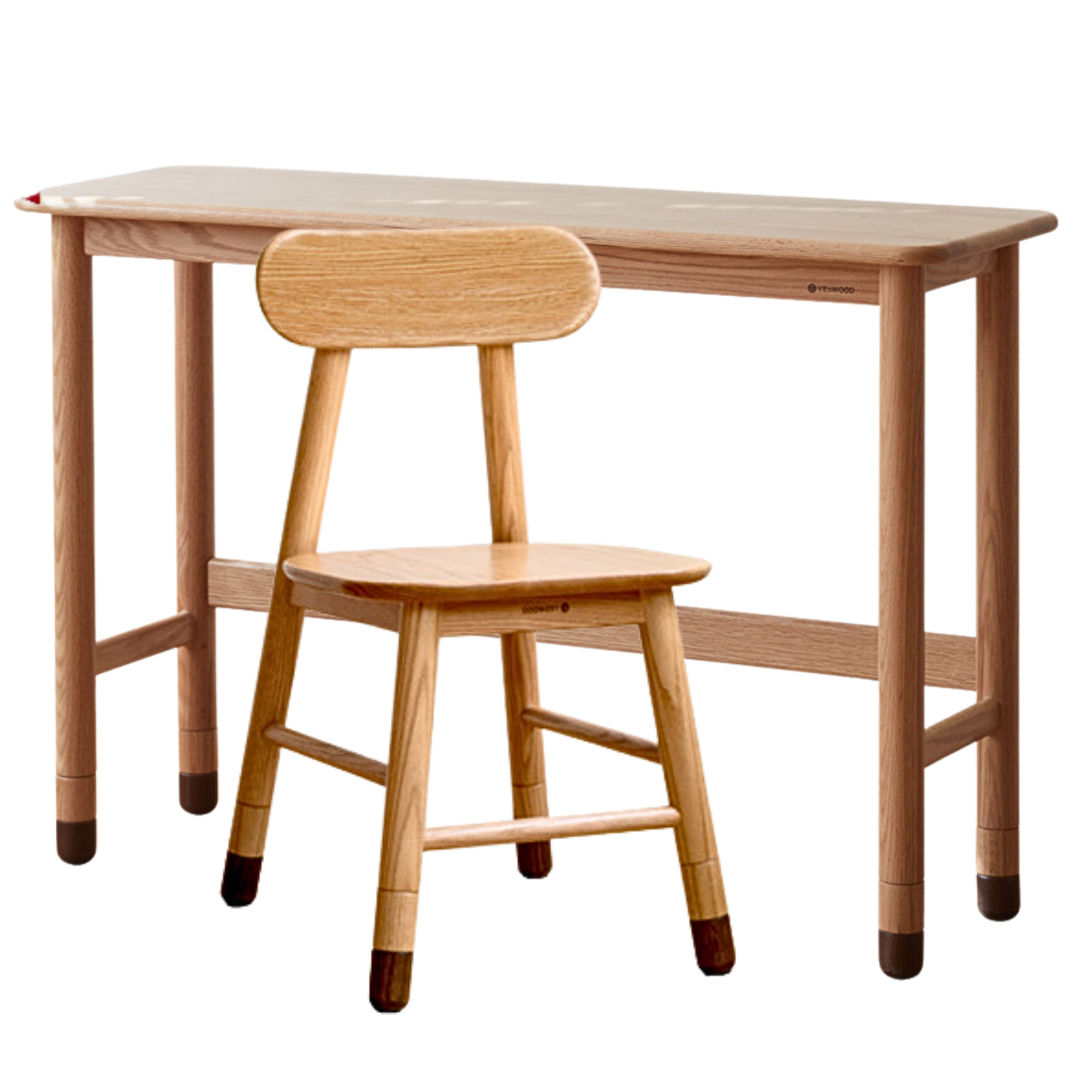 Solid Oak Wood Adjustable Height Study Desk - Narrow L-Shaped Home Office Desk for Small Spaces | Perfect for Remote Work, Online Classes & Crafting
