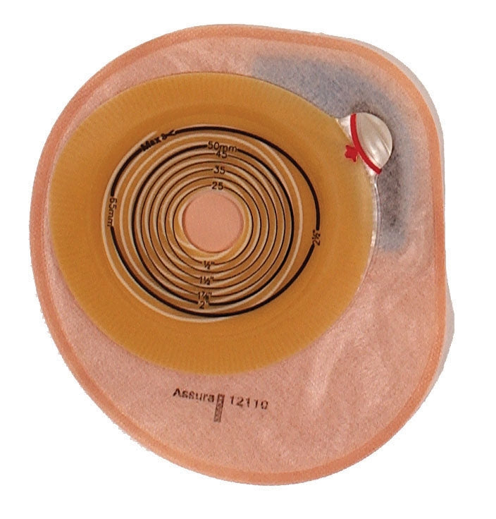 Coloplast Assura One Piece Closed Ostomy Pouch with Filter, 7 L Capacity, Opaque & Convex Light Skin Barrier (3/4