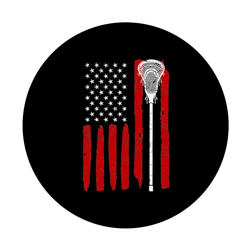 USA Flag Lacrosse Sports PopSockets - Patriotic 4th of July Gift with Swappable PopGrip | Perfect for Lacrosse Fans, American Pride & Phone Accessories