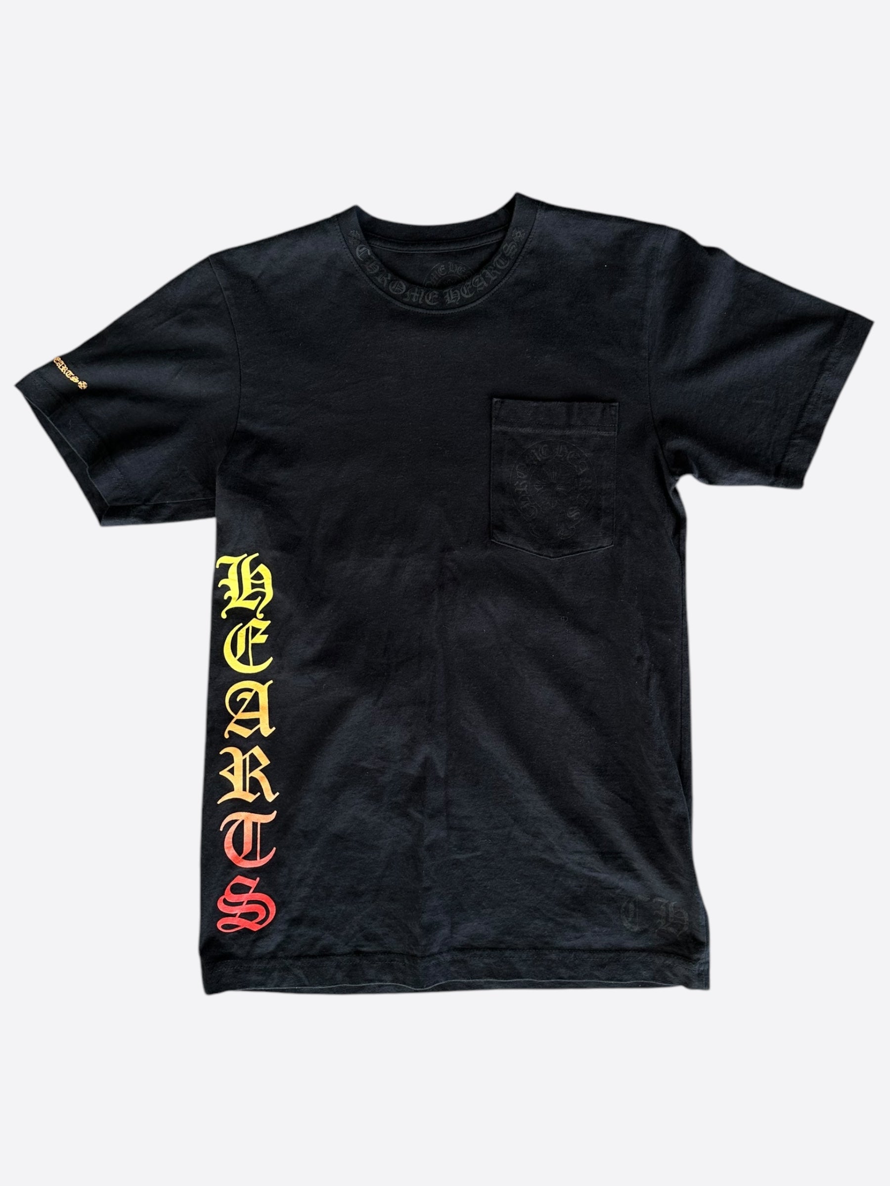 Chrome Hearts Black Gradient Logo T-Shirt for Men | Stylish Graphic Tee for Casual Wear & Street Fashion
