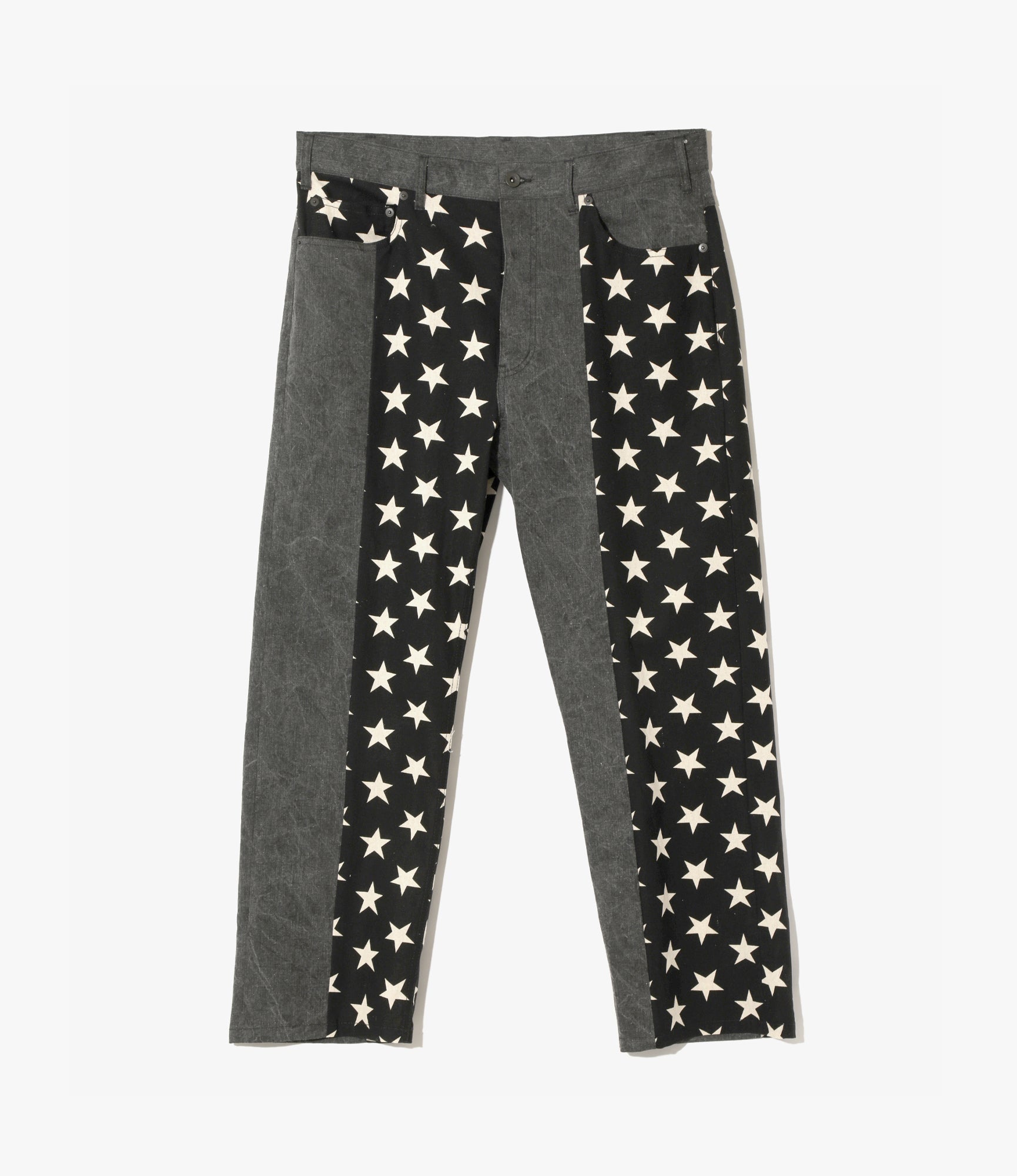 Krazy Pant Black Pigment Denim Jeans with Star Canvas Design - Stylish Distressed Denim Pants for Men & Women | Perfect for Casual Wear, Street Fashion, and Night Out
