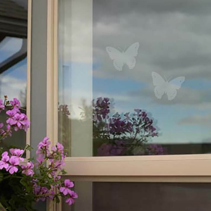 Butterfly Window Alert Decals for Birds - UV Reflective Window Clings to Prevent Bird Collisions - Ideal for Home, Office & Garden Windows