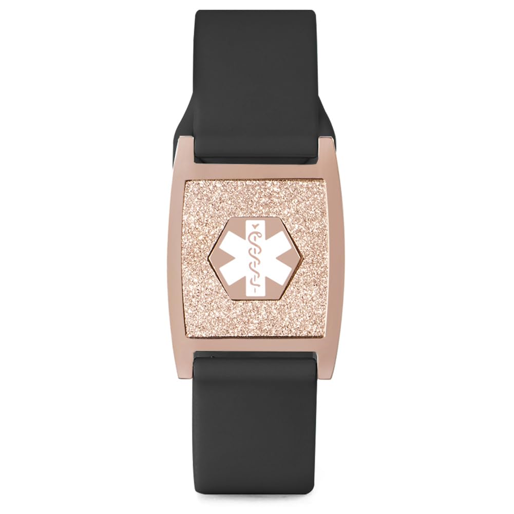 Personalized Rose Gold Medical Alert ID Bracelet for Women - Adjustable 6