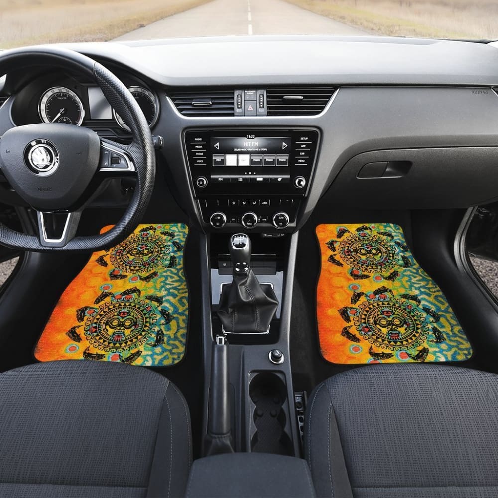 Premium Brook Trout Hawaii Tiki Face Pattern Fishing Car Floor Mats - Non-Slip, All-Weather Protection for Trucks & SUVs - Perfect for Outdoor Adventures & Beach Trips