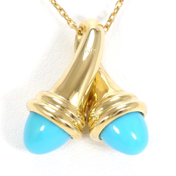 18K Yellow Gold Turquoise Necklace for Women - Handmade Bohemian Jewelry with Natural Stone - Perfect for Weddings, Parties & Everyday Wear