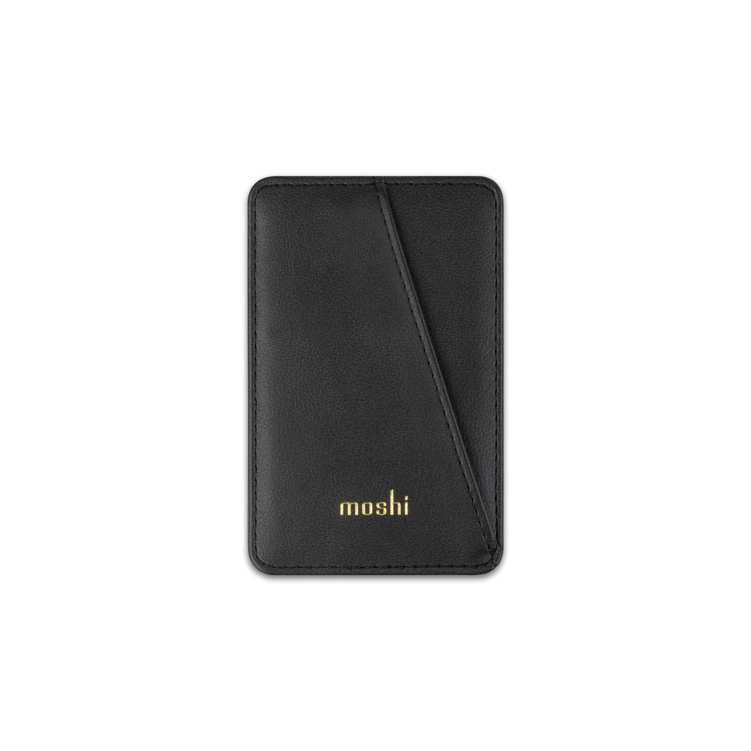 Moshi SnapTo Slim Wallet - Magnetic Phone Card Holder for iPhone 12/11 (Requires SnapTo Case) | Premium Vegan Leather, Waterproof & Durable | Perfect for Travel, Work & Everyday Use