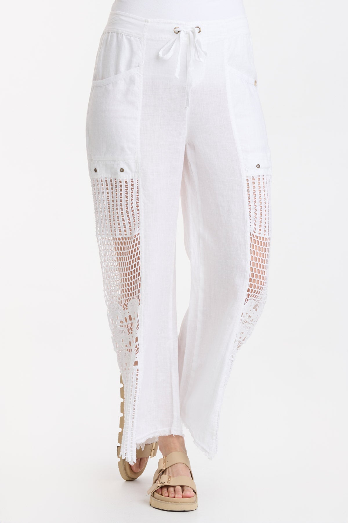 Koldis Women's High-Waisted White Pants - Comfortable Stretch Work Pants for Office, Business Casual & Travel