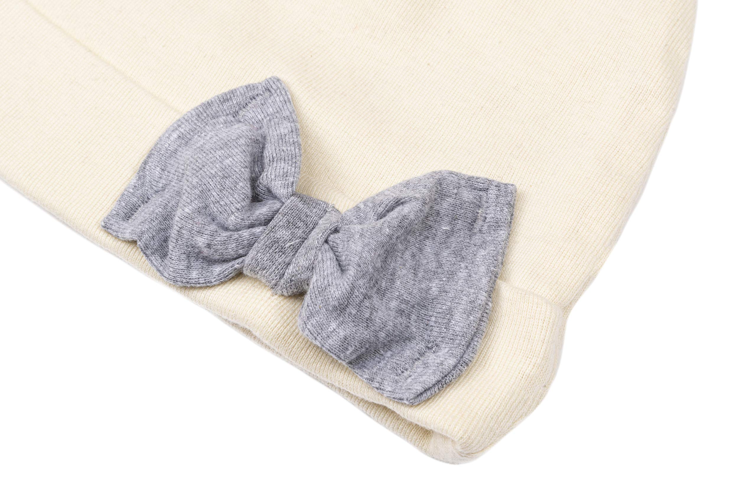 Adorable Newborn Baby Hats with Bow - Soft & Warm Winter Infant Hats for Boys & Girls | Perfect for Newborn Photoshoots, Winter Outings & Baby Showers
