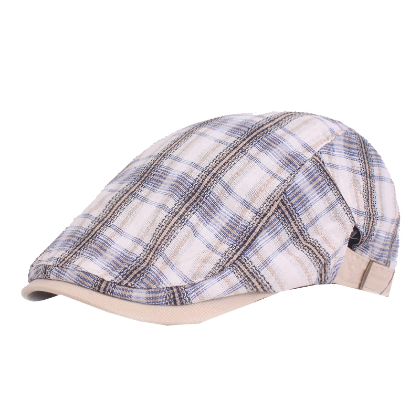 Stylish Men's Newsboy Flat Cap - Cotton Plaid Irish Driving Golf Cabbie Hat for Summer & Spring | Perfect for Golfing, Driving & Casual Outfits