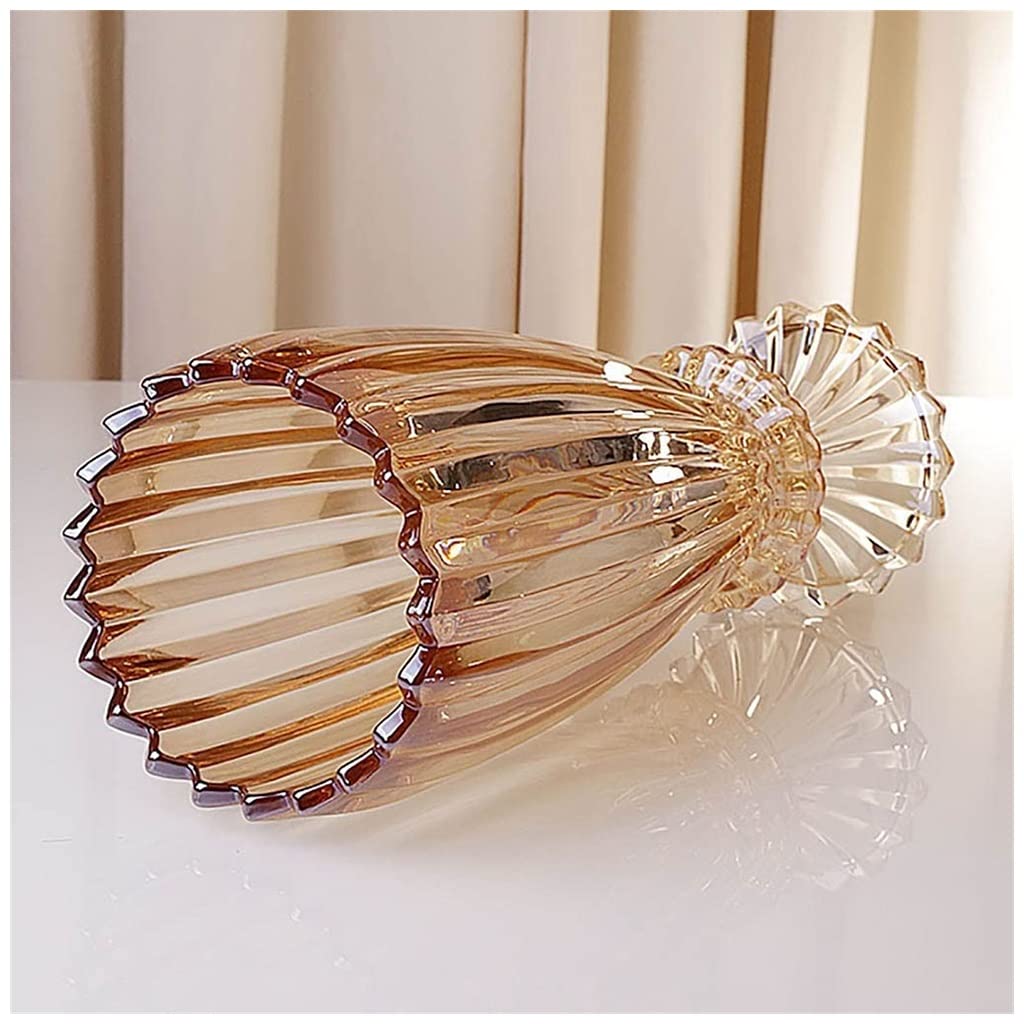Modern Tall Glass Vases for Home Decor - Luxury European Style Cylinder Flower Vases for Centerpieces, Living Room, Dining Table, Wedding Decor - Gold Hydroponic Lily Vase for Elegant Interior Design
