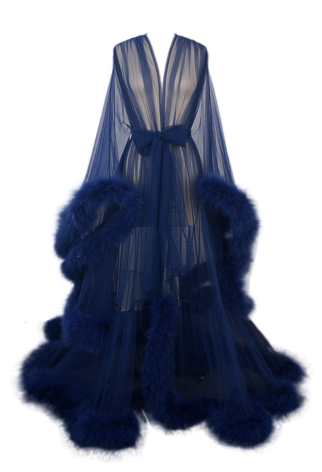 Upgrade Feather Dressing Gown - Luxurious Marabou Robe for Boudoir, Wedding & Old Hollywood Glamour | Perfect Bridal Shower Gift & Photo Shoot Prop