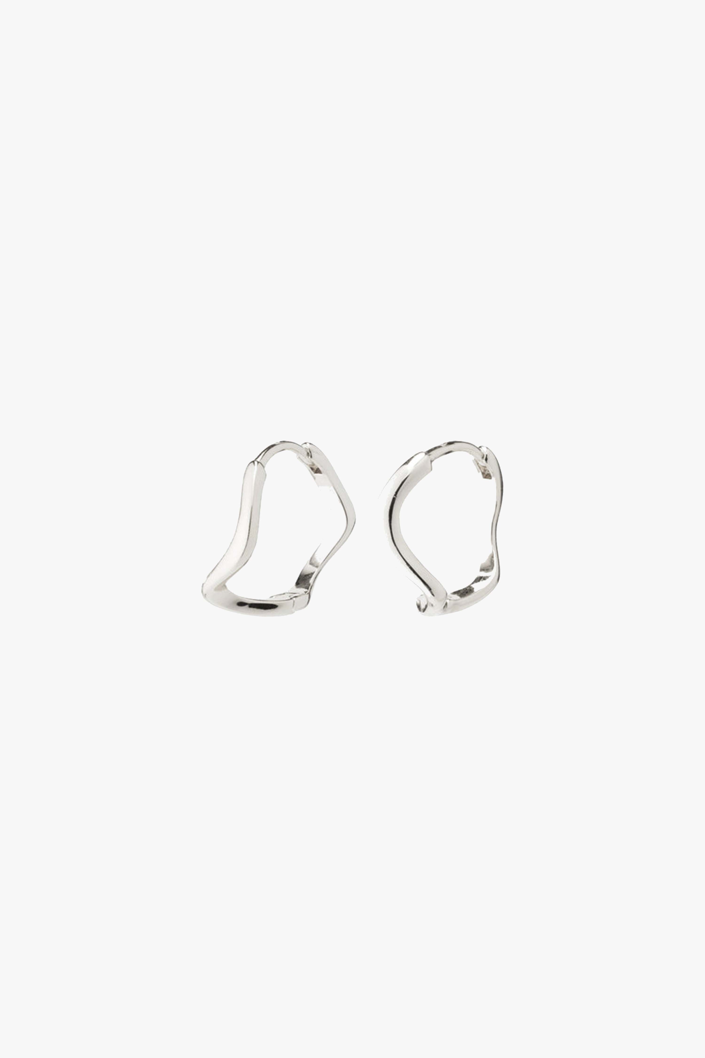 Alberte Organic Shape Hoop Earrings for Women - Sterling Silver Minimalist Dangle Earrings - Perfect for Everyday Wear, Office & Date Night