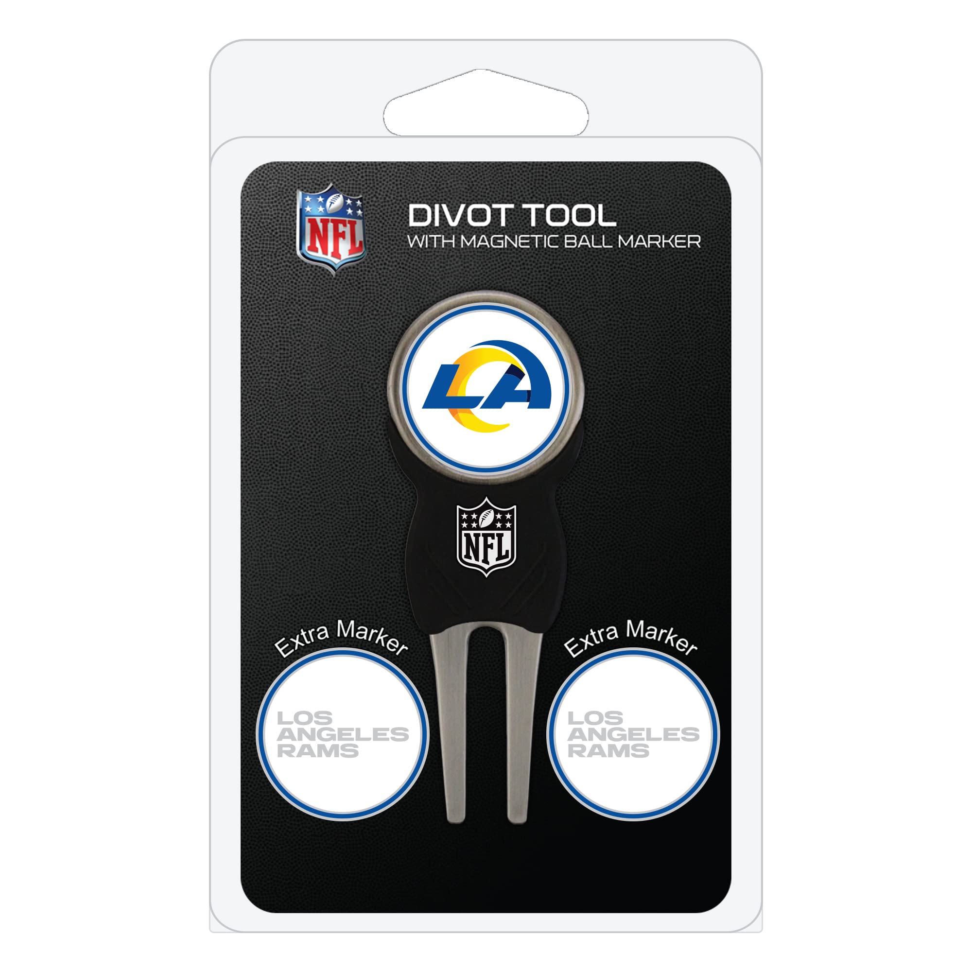 NFL Team Golf Divot Tool with 3 Removable Magnetic Double-Sided Enamel Ball Markers - Perfect for Golf Course, Practice & Gifts for Football Fans