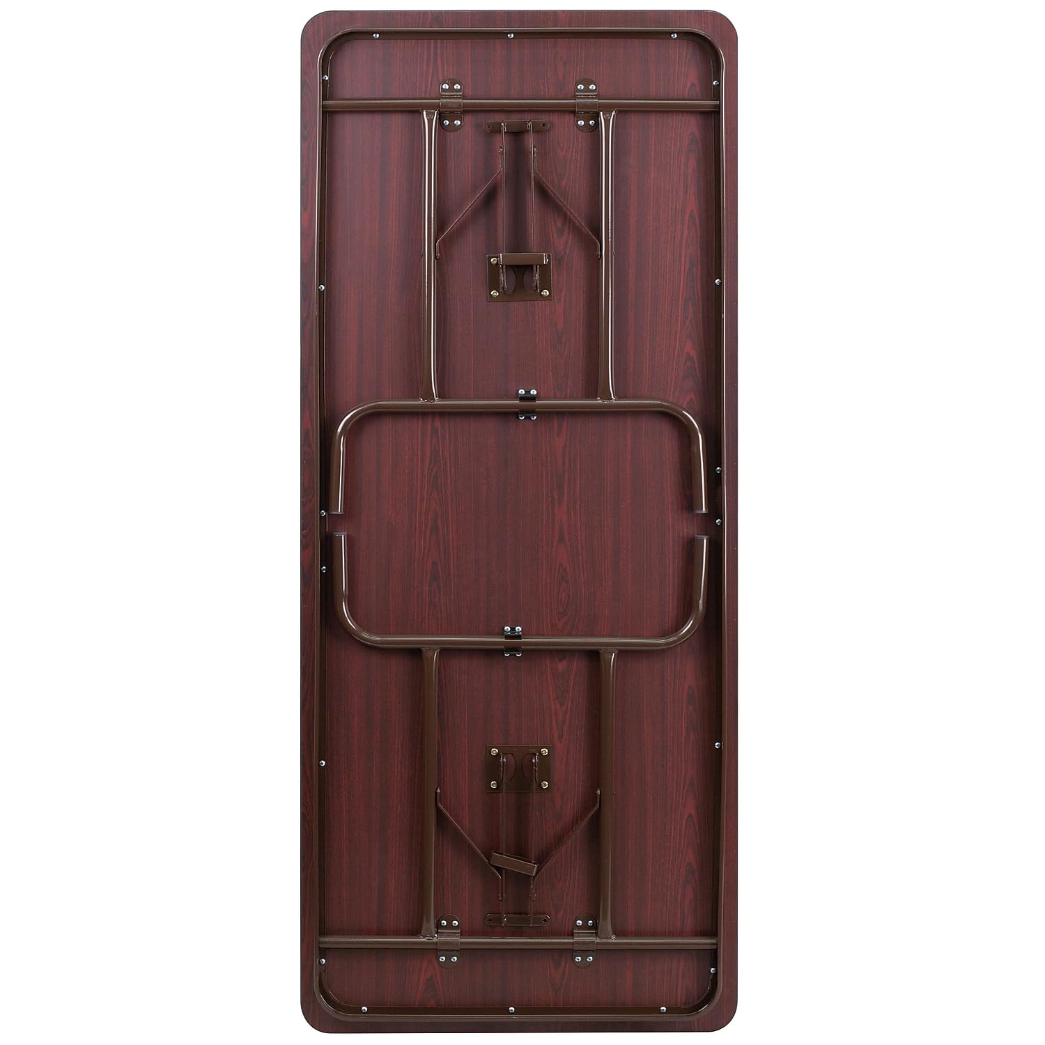 Flash Furniture Floyd 6-Foot Folding Banquet Table - Mahogany Laminate Surface, High Pressure Resistant - Perfect for Events, Parties, Conferences & Home Use