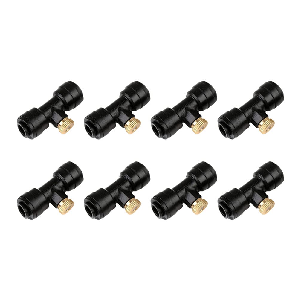 YARDWE 8-Piece Brass Water Hose Spray Nozzle Set - 0.4mm Misting Nozzle, Atomizing Sprayer for Garden, Greenhouse, Patio & Landscaping Irrigation | Durable Brass Construction for Outdoor Plant Watering, Cooling & Dust Control