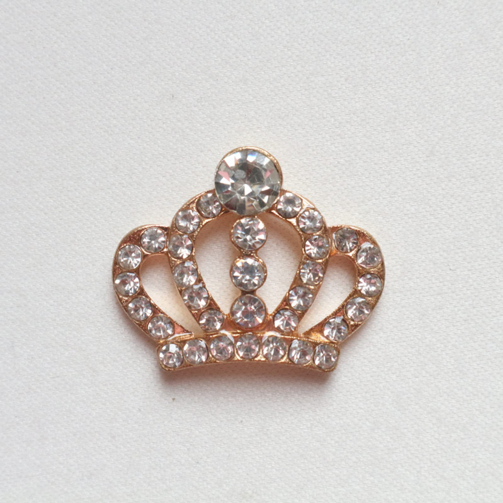 ACOGO 5Pcs Rhinestone Crown Flatback Buttons - DIY Hair Bowknot Flower Wedding Craft Supplies for Bridal Hair Accessories, Party Decorations & Gift Box Embellishments