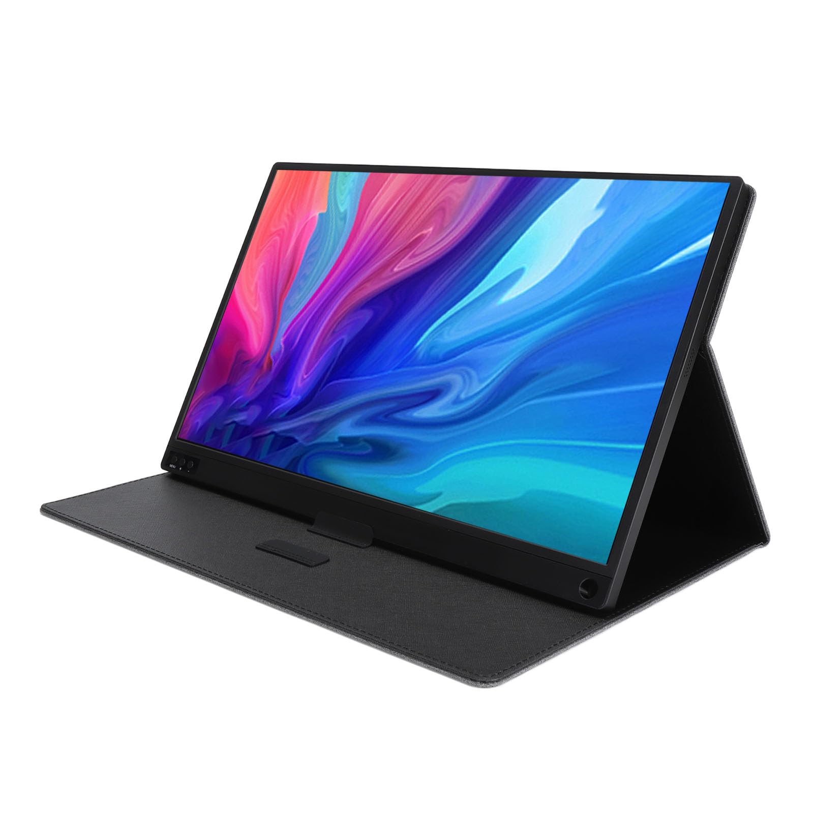 Jectse 16.1 Inch Full HD Portable Monitor with USB-C, IPS Display, Smart Cover & Built-in Speaker - Dual Screen Gaming & Work Monitor for Laptop, PC, Phone - Perfect for Remote Work, Travel & Mobile Office