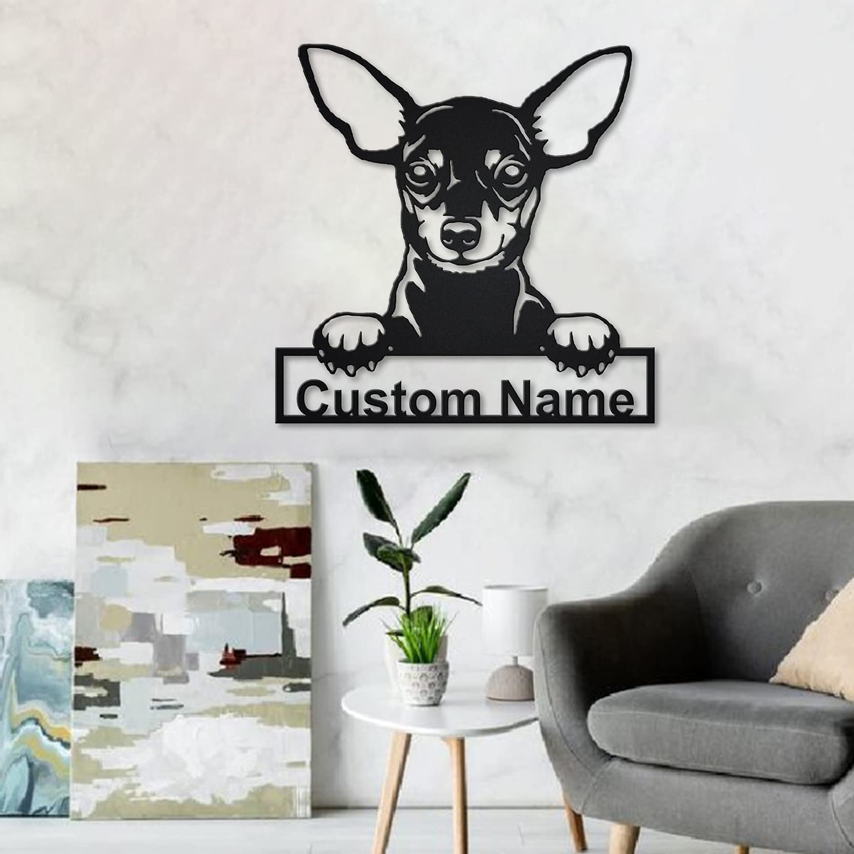 Custom Miniature Pinscher Dog Metal Sign - Personalized Laser Cut Home Decor for Dog Lovers | Perfect for Living Room, Bedroom, or Outdoor Kennel Decor