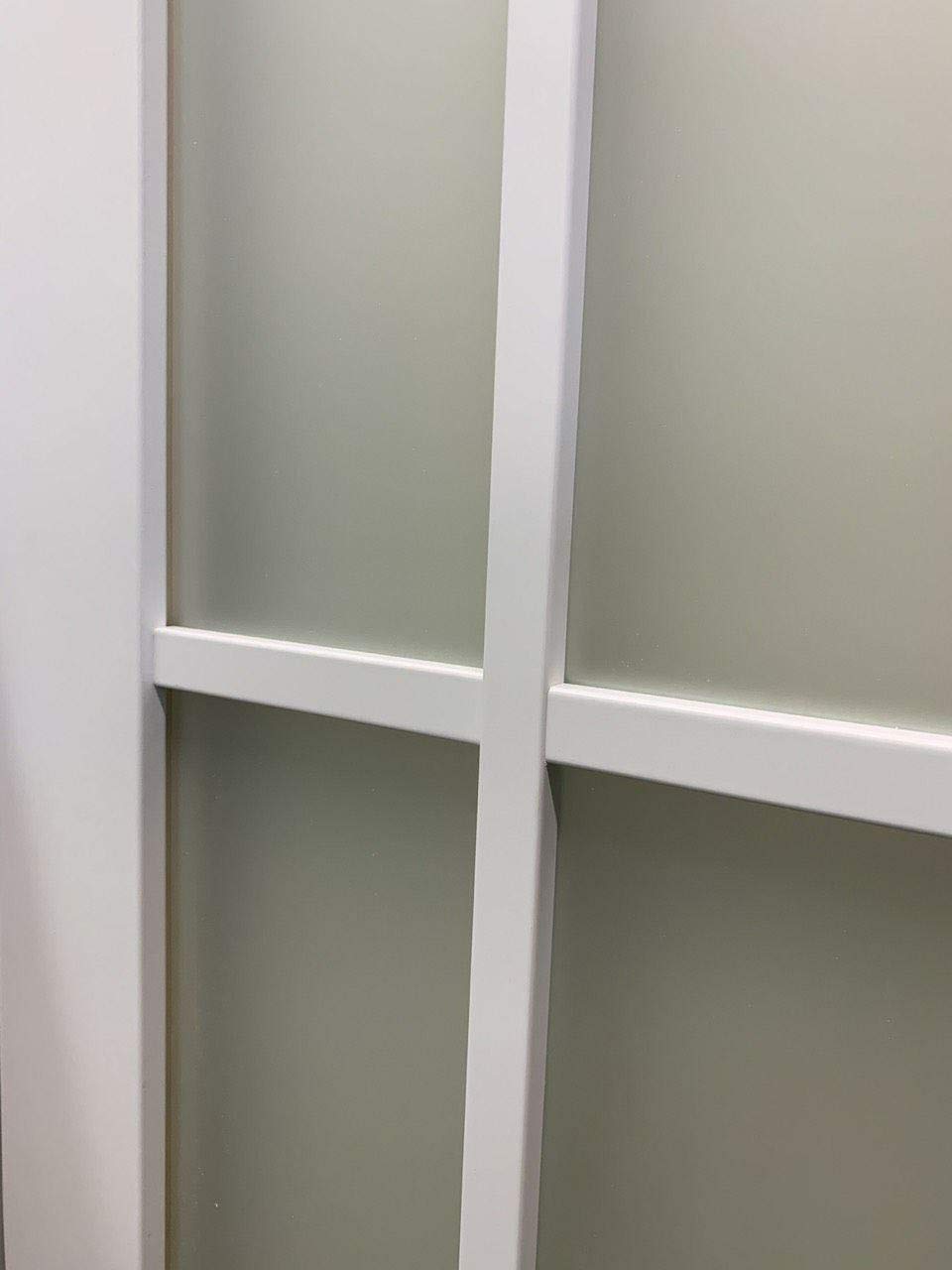 Felicia 3312 Matte White Frosted Glass Barn Door - 18x96 Inches, 12 Lites, Top Mount Stainless Steel 6.6FT Rail with Heavy Duty Hangers | Solid Panel Interior Sliding Door for Bedroom, Closet, or Home Office