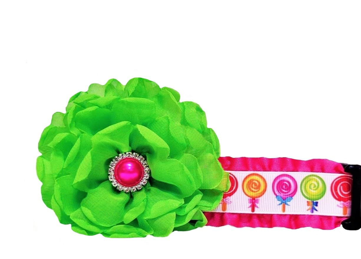 Colorful Lollipop Candy Dog Collar - Sweet & Fun Pet Accessory for Small & Medium Dogs - Perfect for Halloween, Birthday Parties & Costume Events