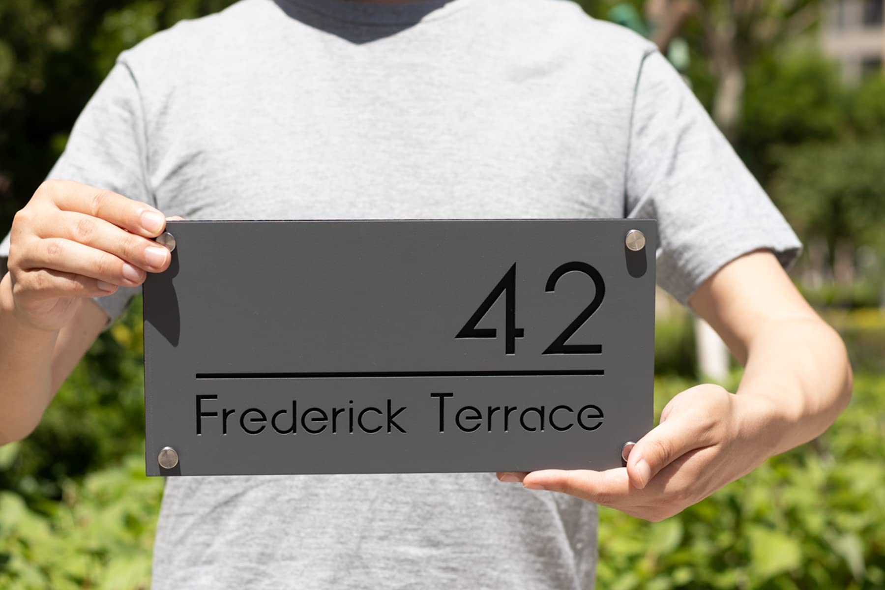 Modern Aluminum House Numbers for Outdoor - Custom Address Plaque Sign, Personalized Home Address Sign for Mailbox, Front Door, Porch & Garden Decor