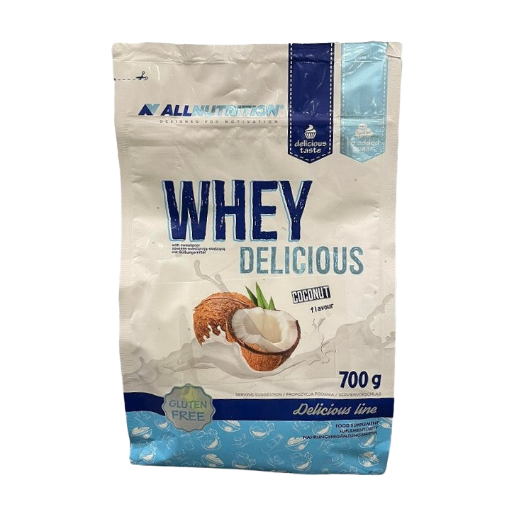 Allnutrition Whey Protein Powder - Delicious Coconut Flavor, 700g | Premium Muscle Recovery & Post-Workout Supplement for Athletes & Fitness Enthusiasts
