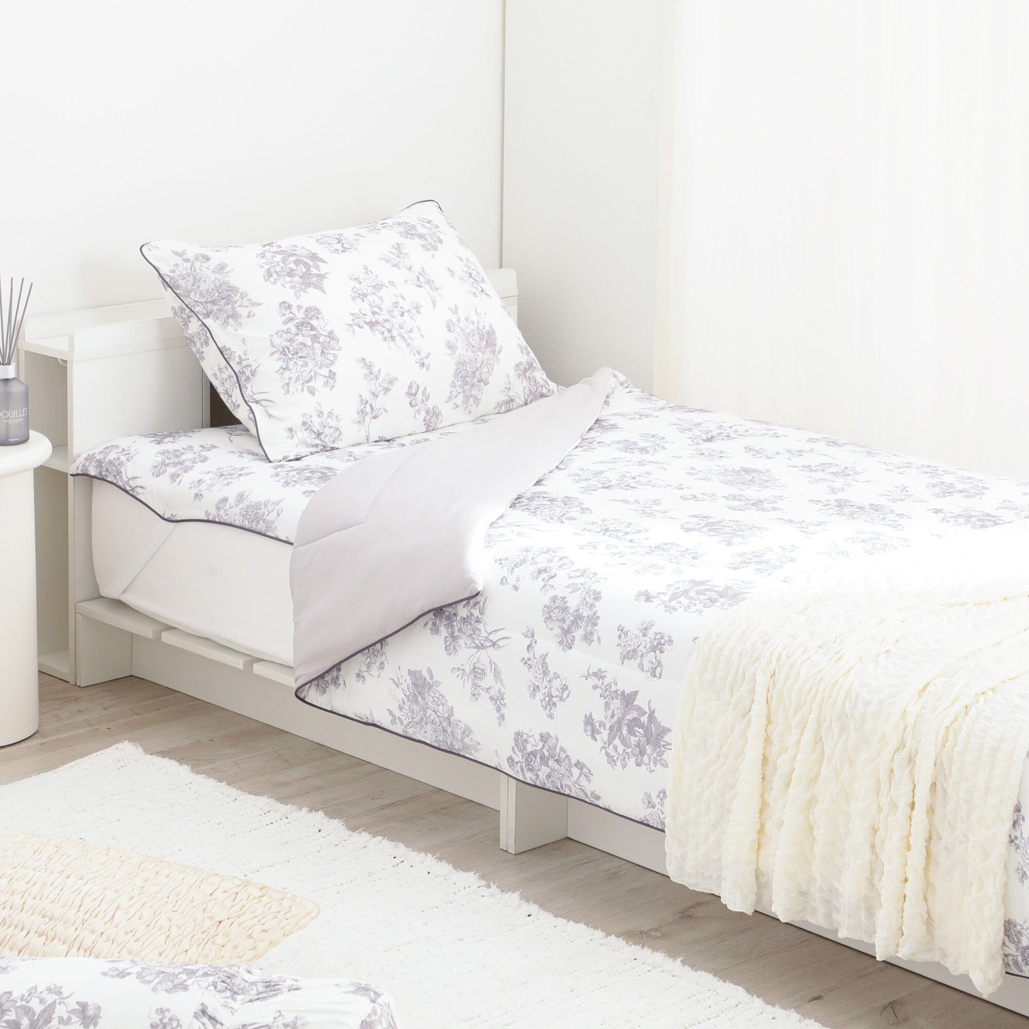Fuwaro Cooling Quilt - Classic Floral Design Single Size Bedding for Hot Sleepers - Perfect for Summer Nights & Warm Climate Comfort