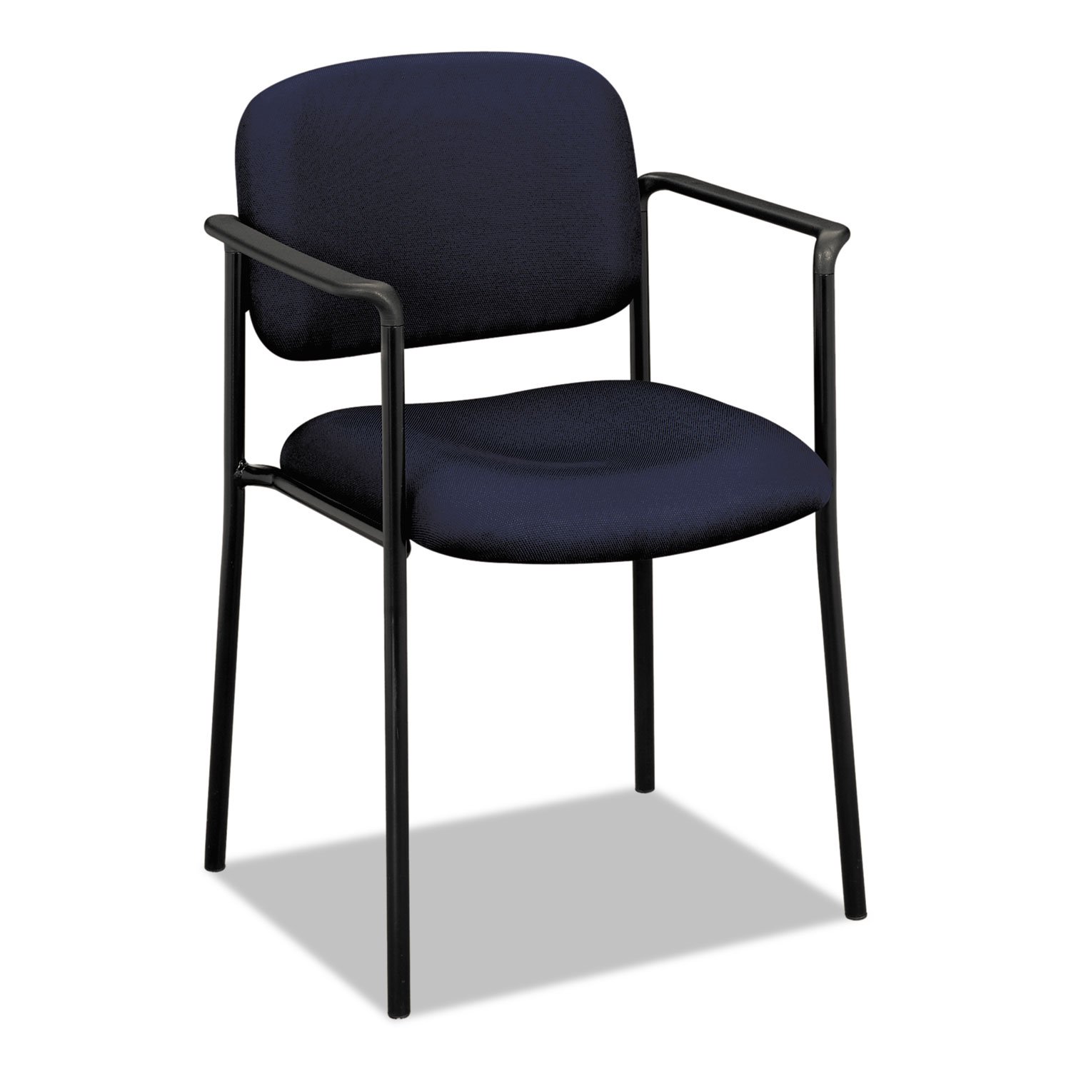 Ergonomic 4-Piece Stacking Office Chairs with Navy Blue Upholstery - Perfect for Conference Rooms, Home Offices & Waiting Areas