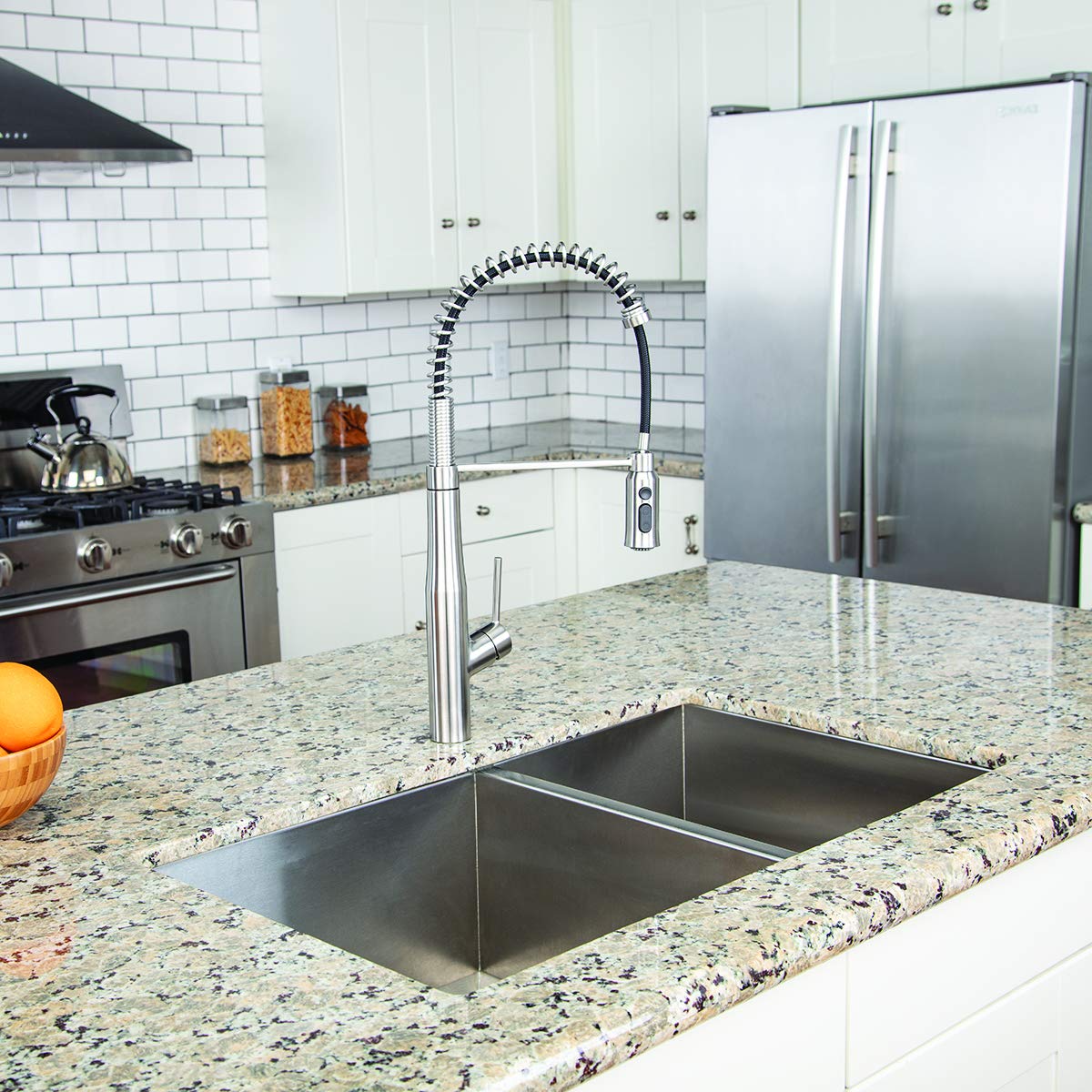 Speakman SB-1043-SS Stainless Steel Pull Down Kitchen Faucet with Neo Spring Technology - Perfect for Modern Kitchens, Dishwashing & Food Prep