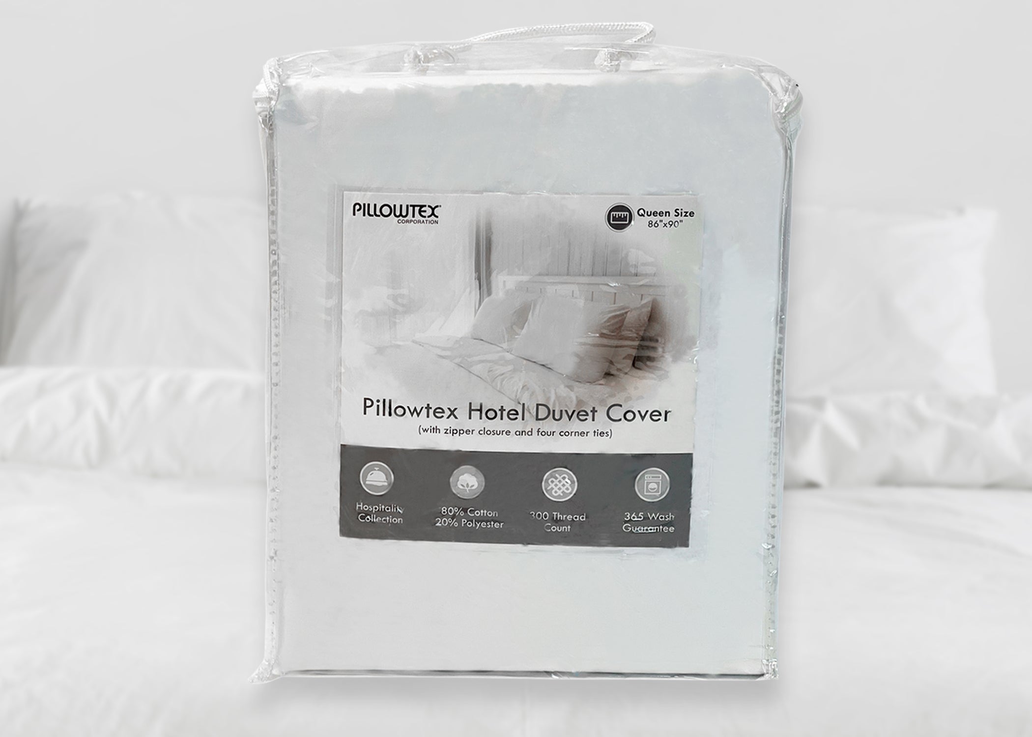 Pillowtex Duvet Cover Set - Soft Wrinkle-Resistant Cotton Blend Bedding - Perfect for Master Bedroom, Guest Room & Dorm Decor