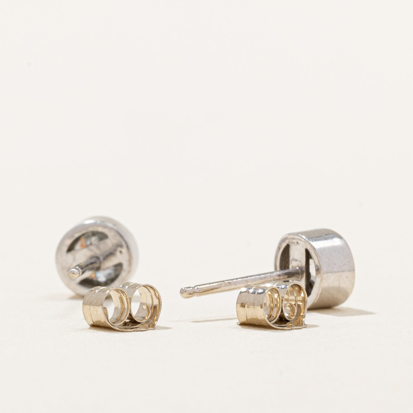 0.55ctw Bezel Set Diamond Stud Earrings - Round Cut, 14K White Gold, Hypoallergenic for Sensitive Ears | Perfect for Weddings, Anniversaries & Everyday Elegance