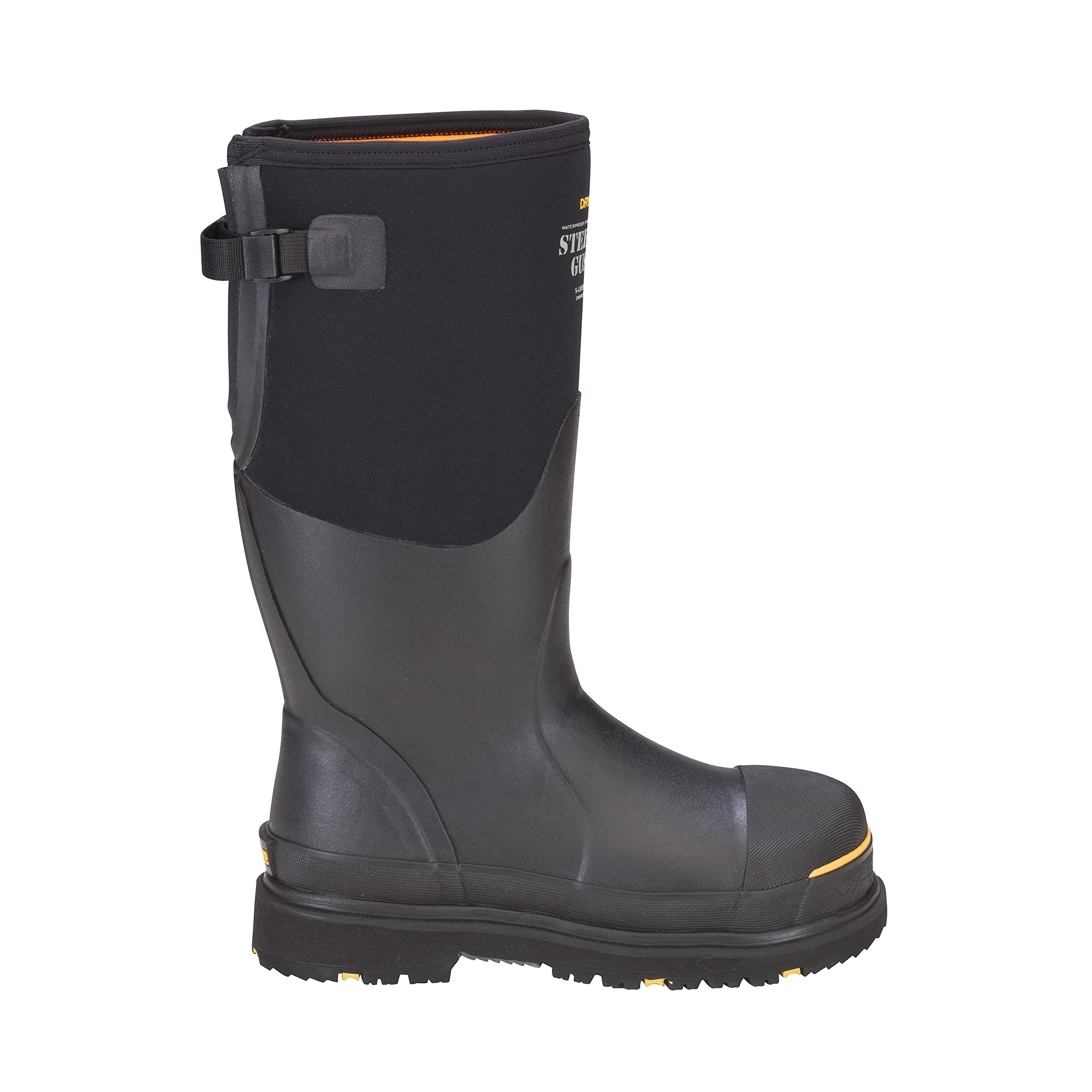Slip-Resistant Steel-Toe Work Boots for Men - Black Safety Shoes with Gusset Design for Construction & Outdoor Work | Comfortable Casual Wear for Job Sites & Daily Use