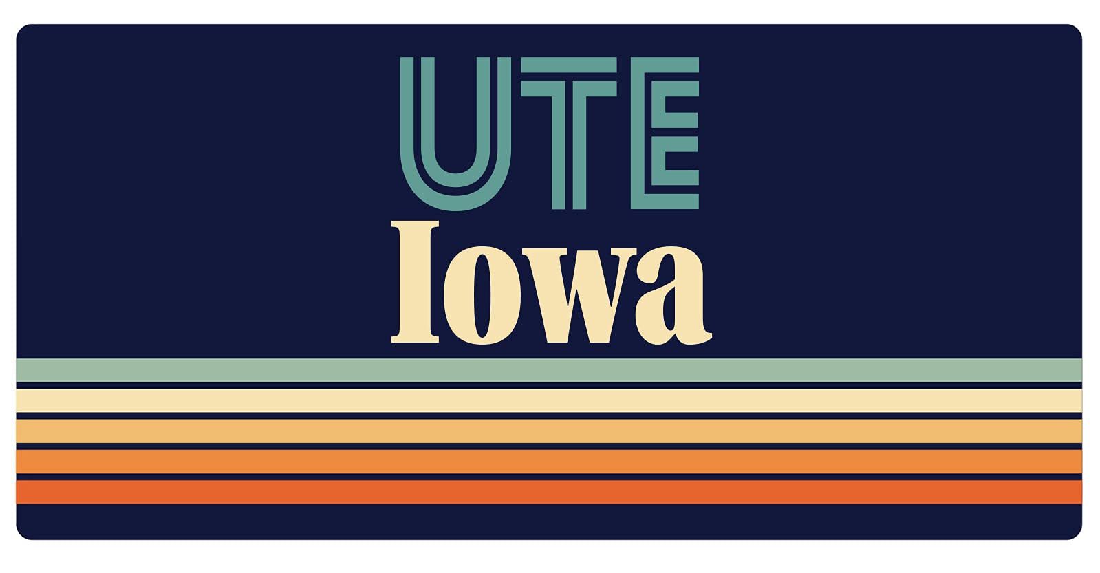 Ute Iowa 5 x 2.5-Inch Retro Fridge Magnet - Vintage College Decor for Refrigerators, Lockers & Office Spaces